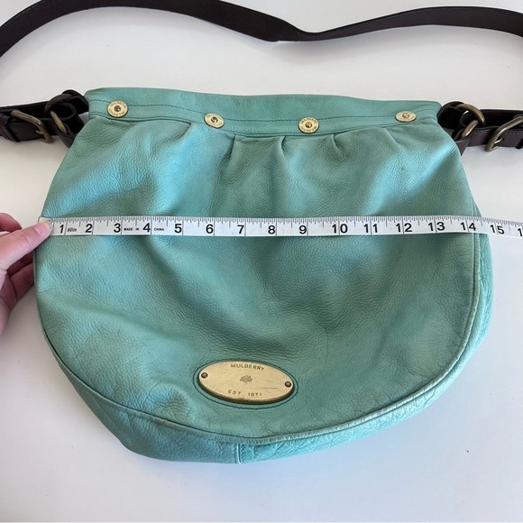 Mulberry Mitzy Medium Hobo Crossbody Messenger Emerald Pebbled - Picture 14 of 15